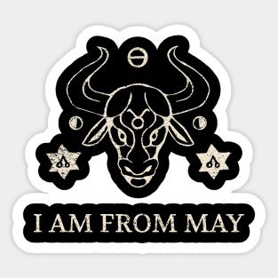 Born in May – Taurus Zodiac Design Sticker
